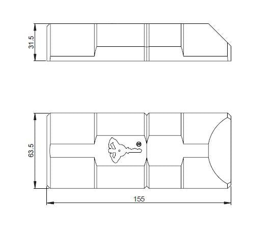 Dimensions et schéma de l' ArmadLock serrure antivol pour porte des utilitaires, camionnette, fourgon