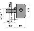 Dimensions et schema  Sabot Viro 4221 serrure antivol pour rideaux metallique et porte de garage