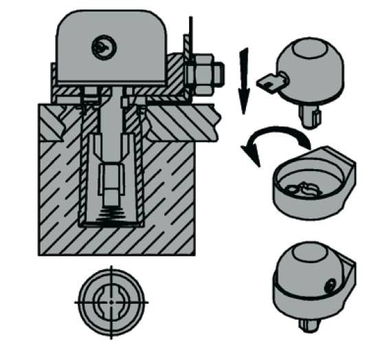 Schema  Sabot boulle Viro 4221 serrure antivol pour rideaux metallique et porte de garage