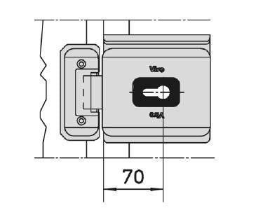 Serrure electrique VIRO V7928 V90 ouverture EXTERIEURE 12 volts CA, pour cylindre, avec gache