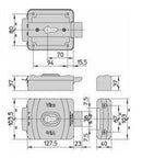 Serrure electrique VIRO V9087 V90 12 volts CA, pour cylindre avec gache