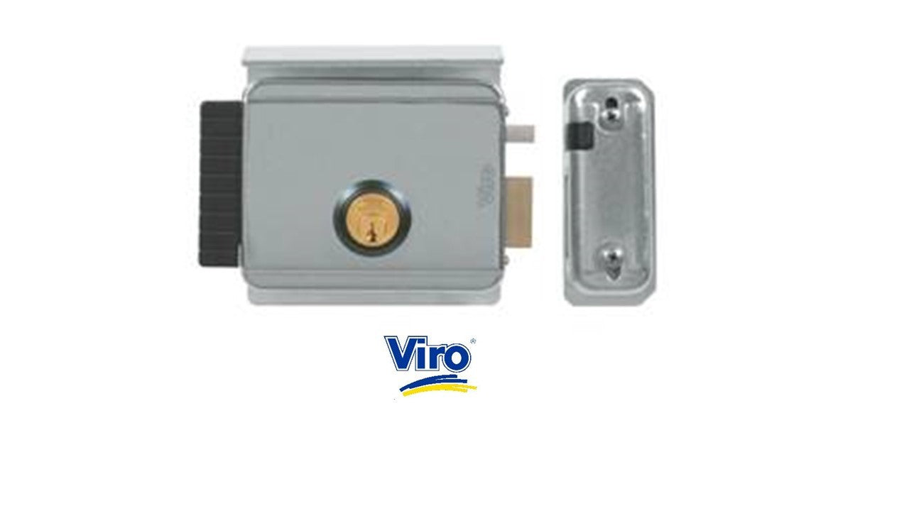 Serrure electrique VIRO V8992 V97 GAUCHE 12 volts CA, réglable de 50 a 80 mm