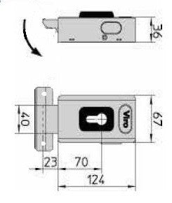 Serrure electrique VIRO 1.7918H V06 avec gâche pour montage horizontal