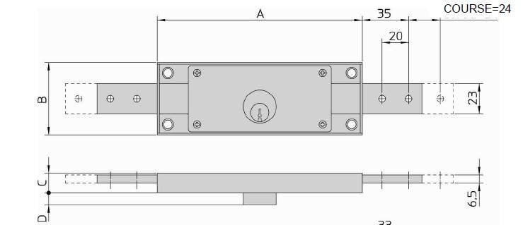 SERRURE pour Rideaux Métalliques Viro 8231.9