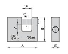 CADENAS BLINDE 4017 Viro Fai avec anse de 12 mm