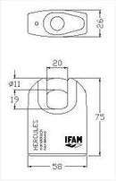 Cadenas Haute Securité IFAM Hercule A. Couleur Chrome