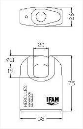 Cadenas Haute Securité IFAM Hercule A. Couleur Chrome