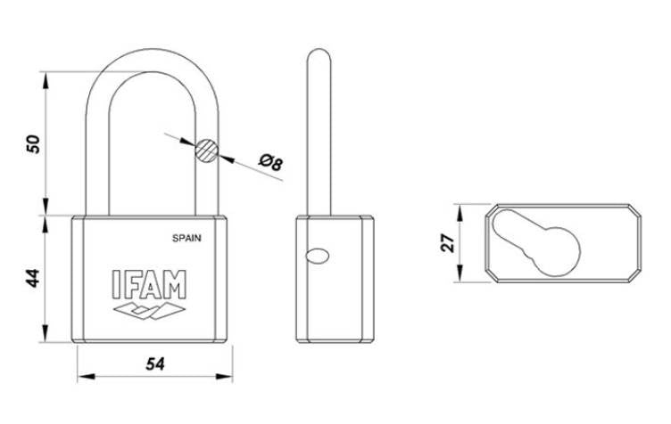 Cadenas pour demi cylindre IFAM 1030