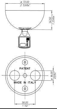 Dimensions et schéma du Ufo Méroni serrure antivol pour véhicule utilitaire
