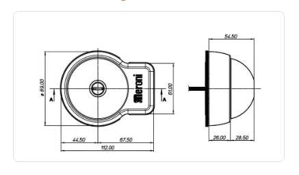 Dimensions et schéma du Ufo PLUS Méroni serrure antivol pour véhicule utilitaire